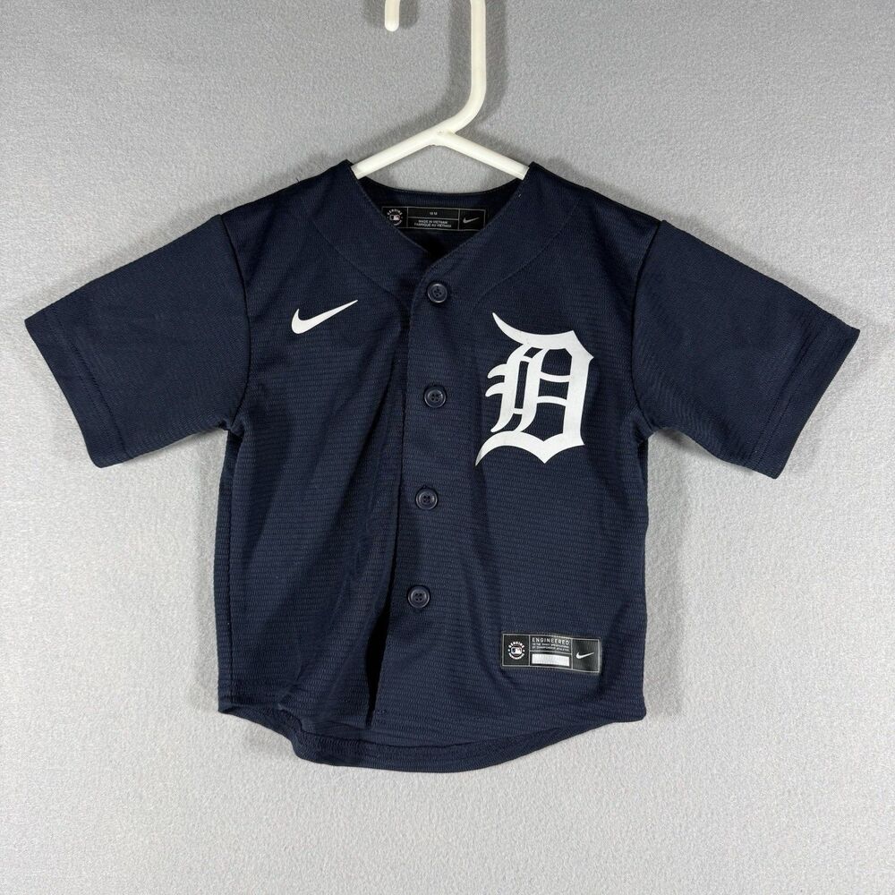 Nike Detroit Tigers MLB Toddler Baseball Jersey Size 18 Months Navy Blue